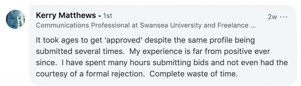 Upwork jobs - Kerry Matthews' experience applying